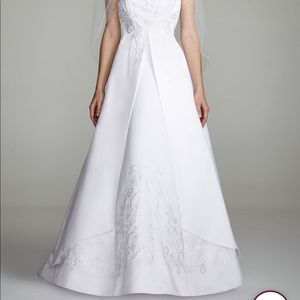 A-line Split Front Wedding Dress with Beading